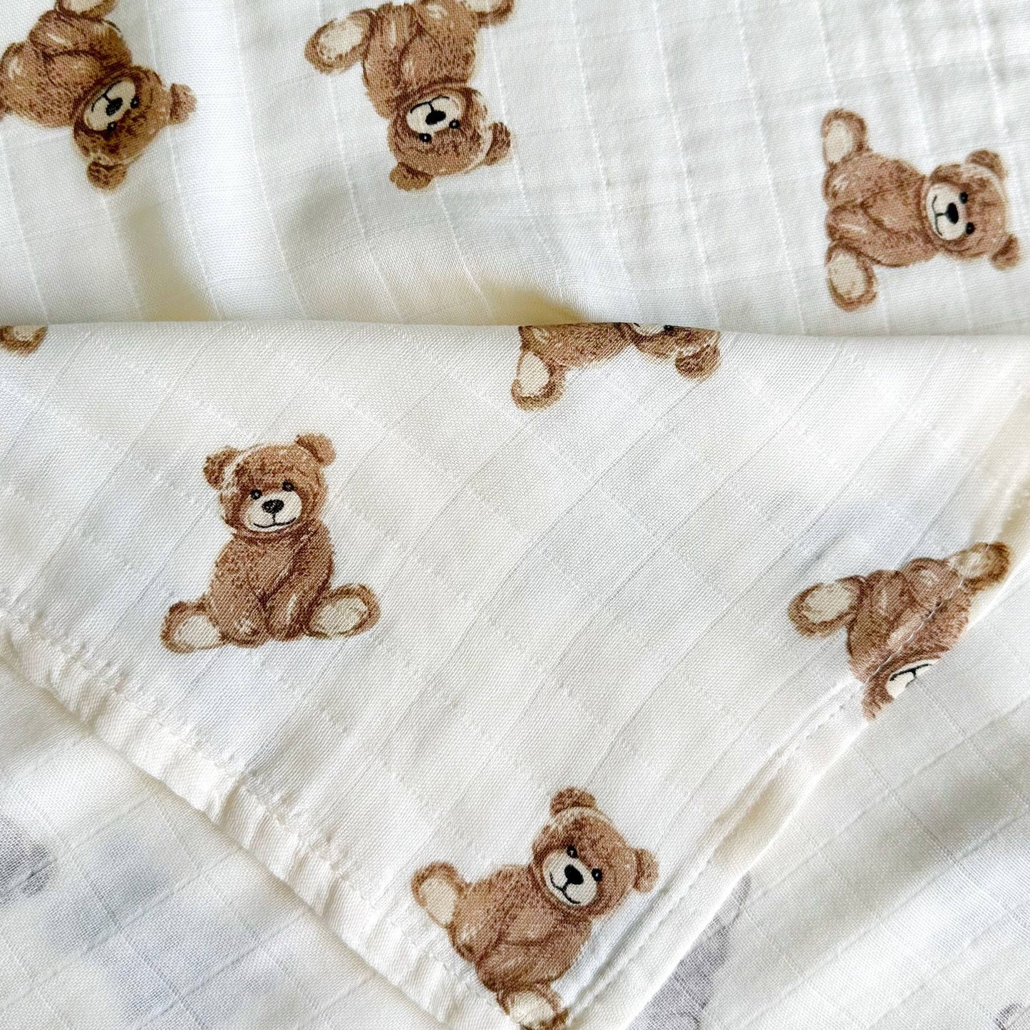 Bamboo Muslin Swaddle | Teddy Bear