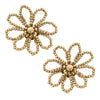Cassi Bead & Pearl Floral Stud Earrings | Worn Gold