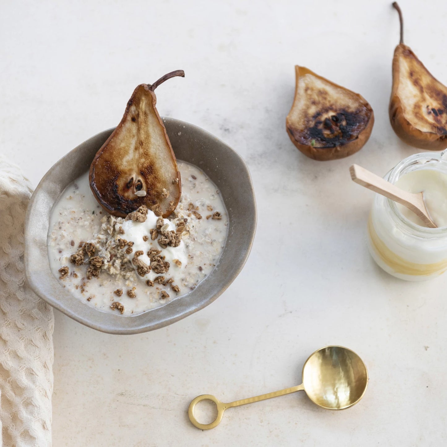 Hammered Stainless Steel Spoon | Gold Finish