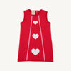 Annie Apron Dress | Richmond Red with Worth Avenue White Hearts