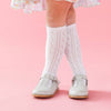 Scalloped Fancy Knee High Socks | White