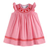 Pink Heart Valentine Smocked Bishop Dress