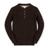 Organic Sweater Henley with Elbow Patches