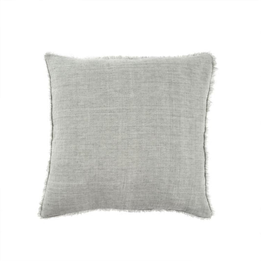Lina Linen Pillow, 24x24- Flint Gray