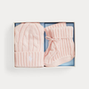 Cable-Knit Cotton Beanie & Bootie Set | NB-3M