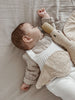 Knit Rib Detail Overalls | White