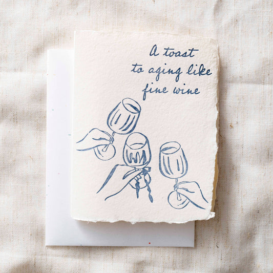 Toasting To A Fine Wine Birthday | Celebration Greeting Card