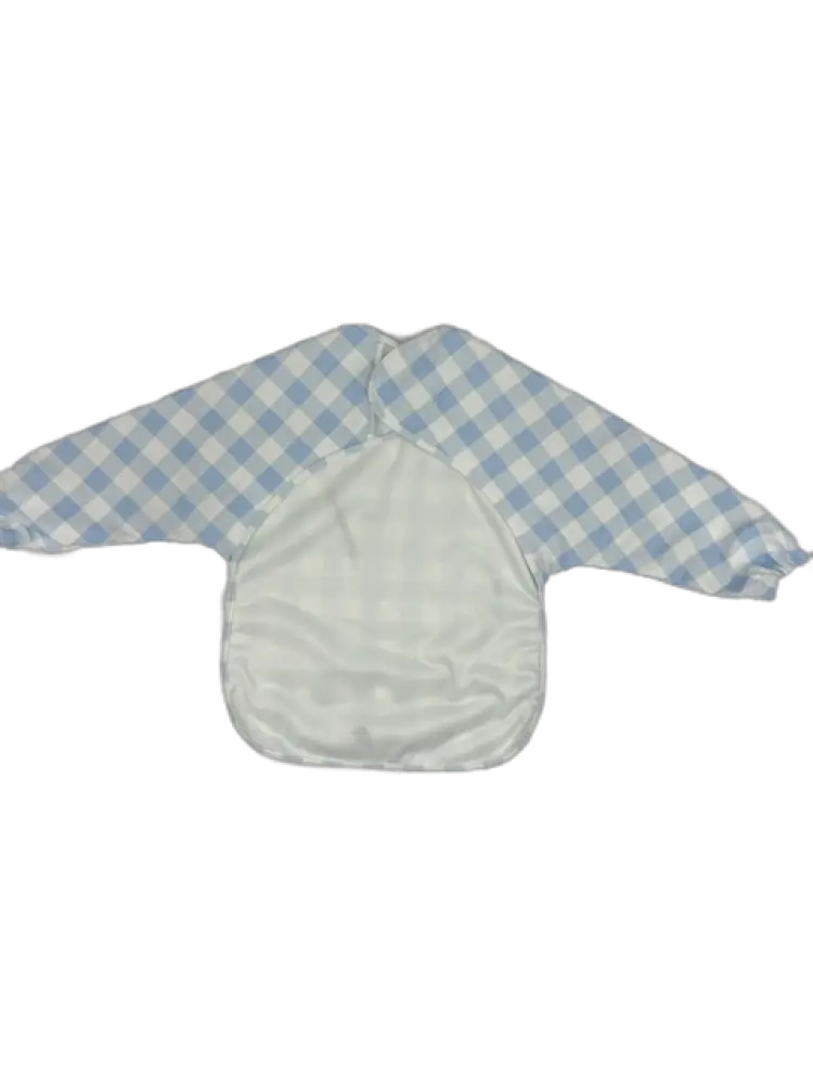 Long Sleeve Signature Catch All Bib | Blue Gingham | 6M-2T