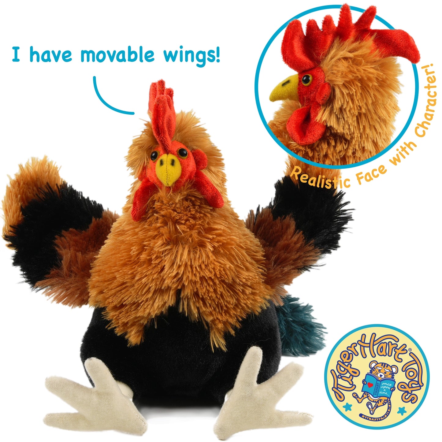 Riley the Rooster | 8 Inch Chicken Stuffed Animal