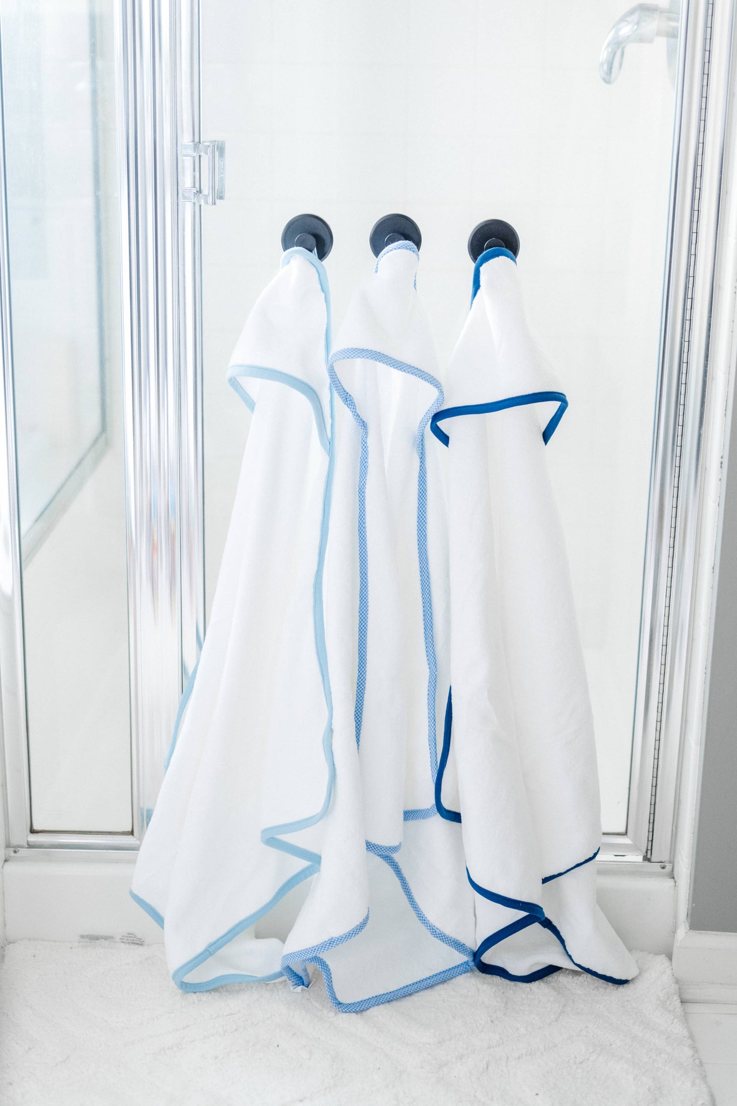 Hooded Terry Bath Towel | Blue Gingham