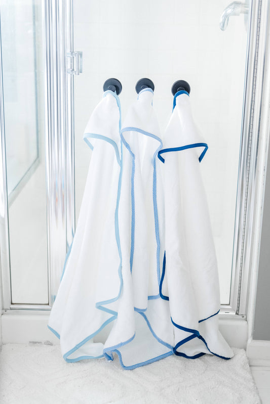 Hooded Terry Bath Towel | Light Blue