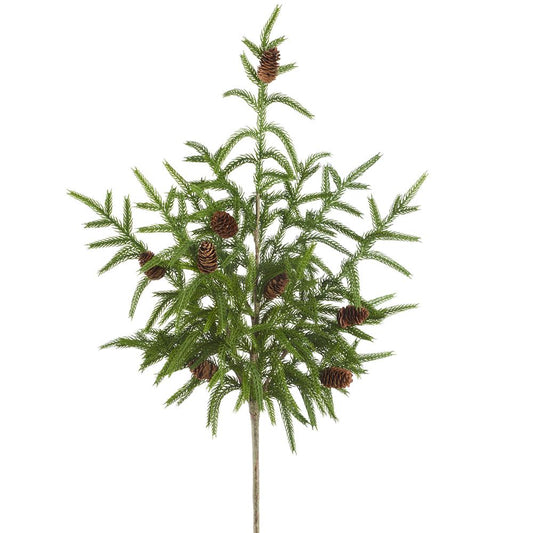 32" Cypress Spray With Pine Cone