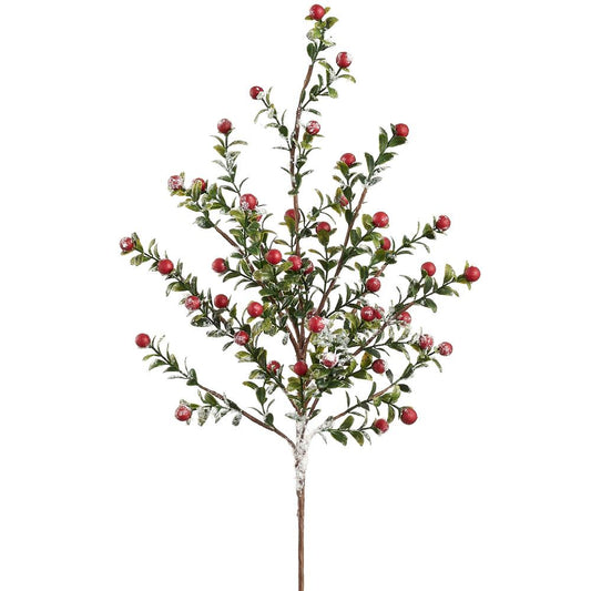 21" Snowed Berry Spray | Red