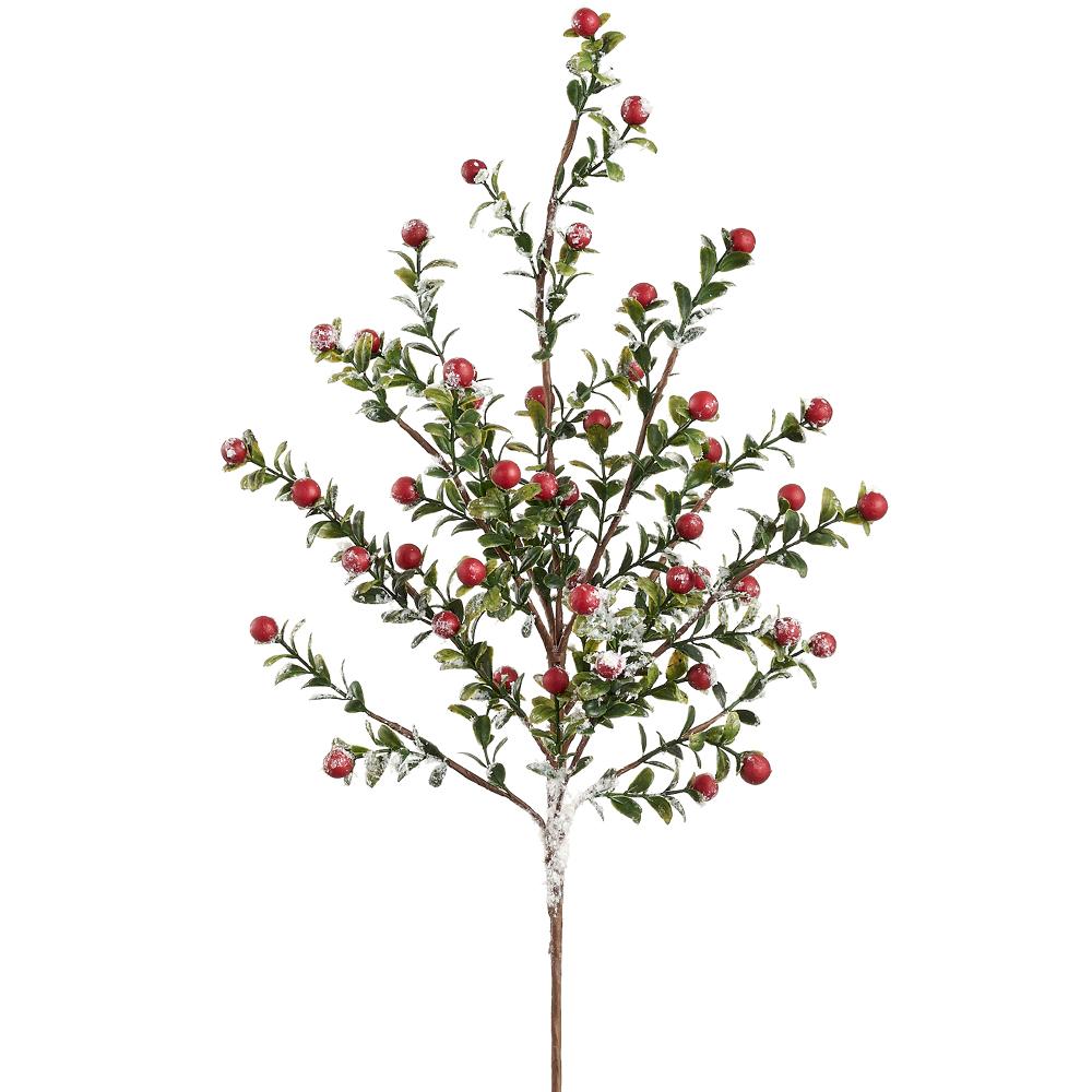 21" Snowed Berry Spray | Red