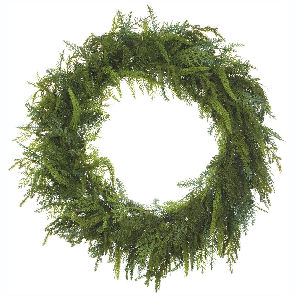 32" Soft PE Cedar Mixed Pine Wreath