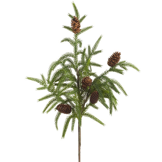 20" Cypress Spray With Pine Cones