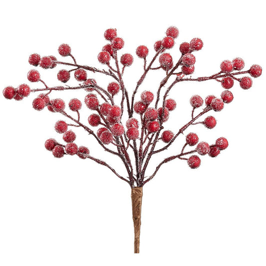14" Iced Rosehip Bush  |  Red