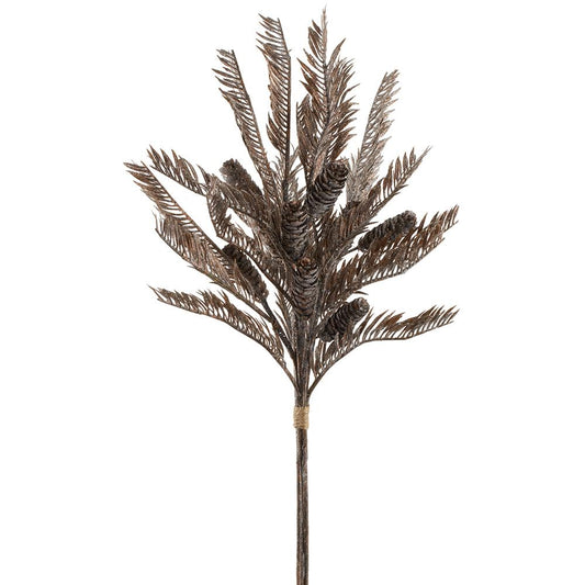 24" Glittered Pine Cone/Pine Bundle |  Brown