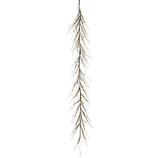 7' Faux Twig Garland w/ 120 LED Lights | Brown