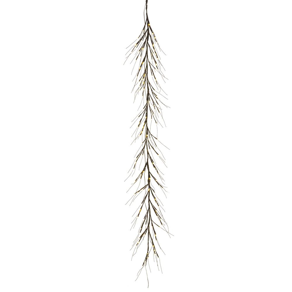 7' Faux Twig Garland w/ 120 LED Lights | Brown