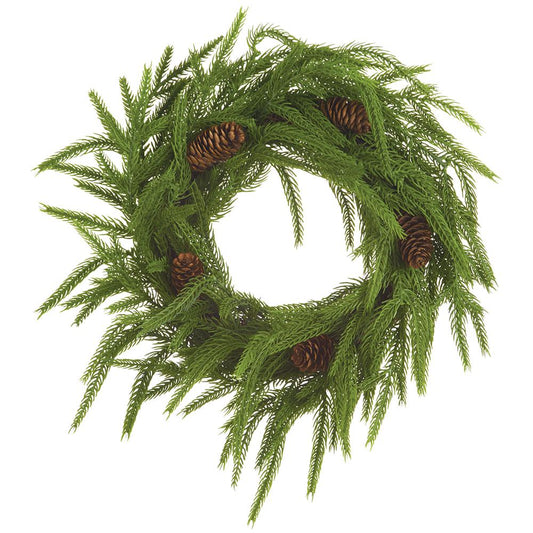 12" Cypress Wreath With Pine Cone