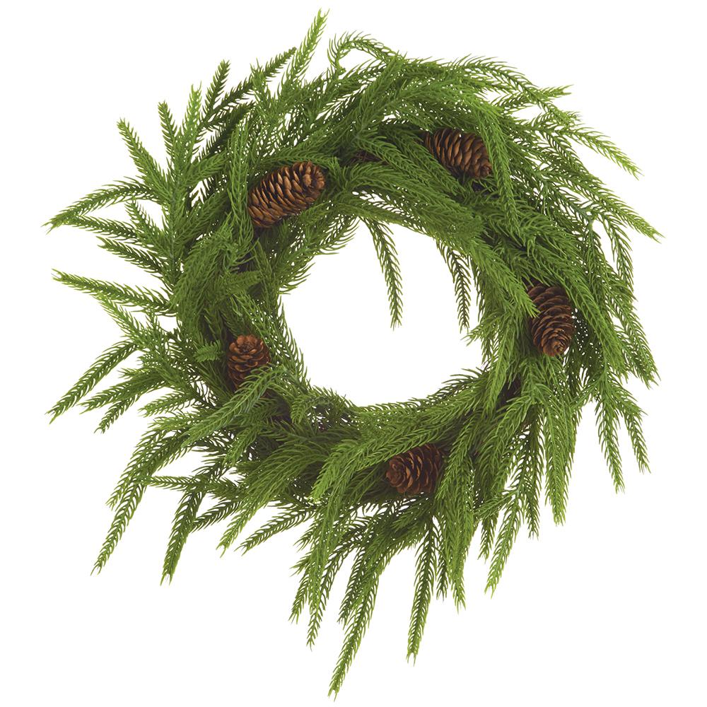 12" Cypress Wreath With Pine Cone