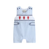 Crawfish Smocked Shortalls | Blue Stripe