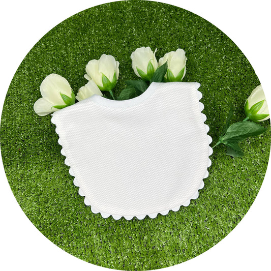 White Cotton Pique Baby Bib | Multiple Colors