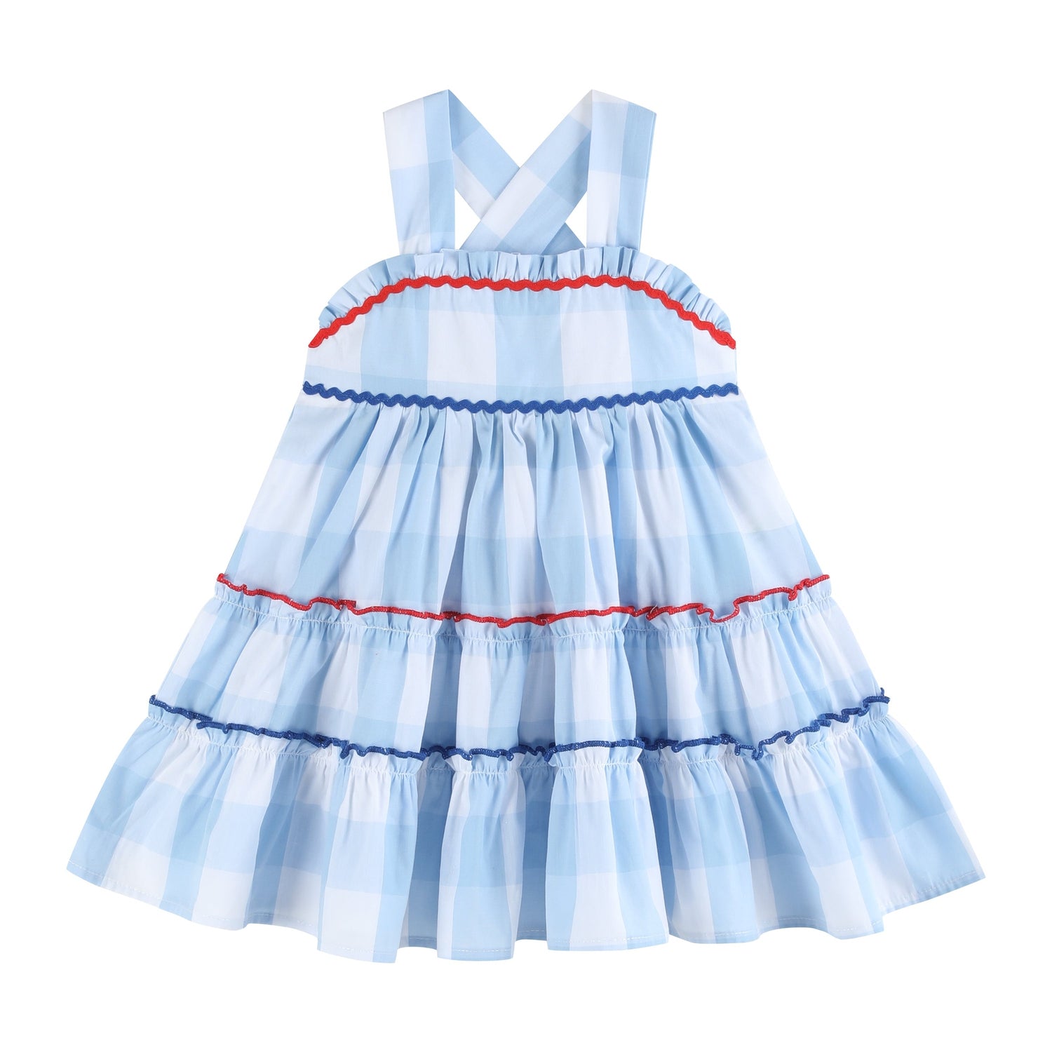 Blue Gingham Tiered Sundress 6-12M Blue Gingham Tiered Sundress 6-12M