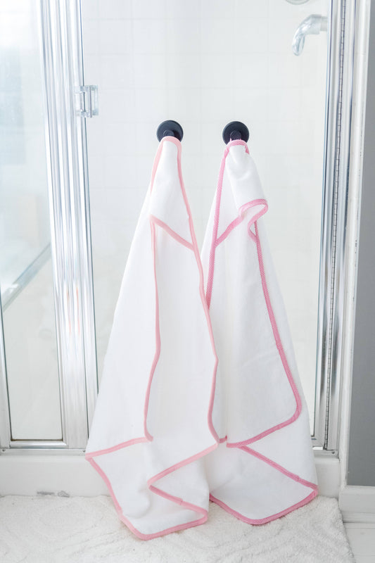 Hooded Terry Bath Towel | Light Pink