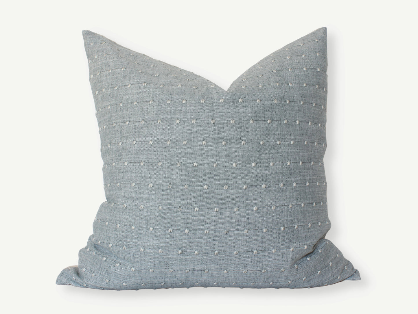 Light Blue Blue Dot Textured Pillow | 22x22