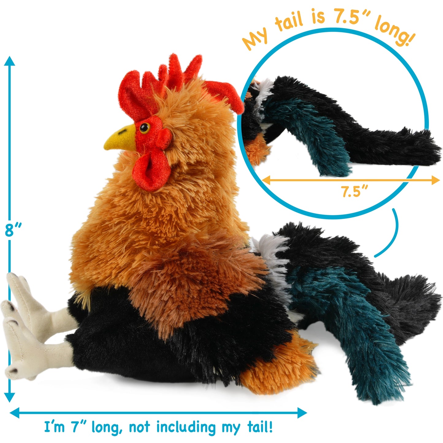 Riley the Rooster | 8 Inch Chicken Stuffed Animal