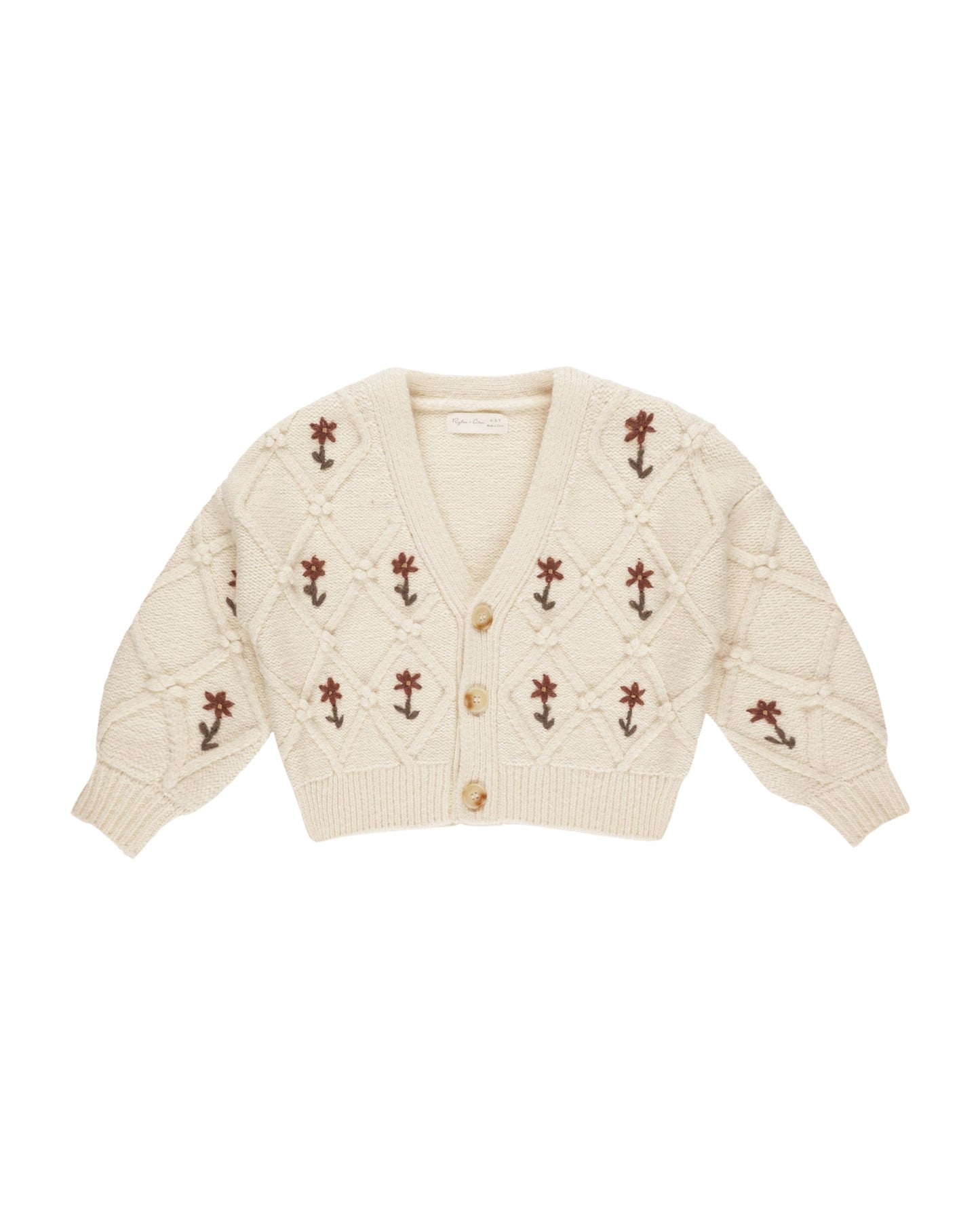 Boxy Cardigan | Winter Floral Embroidery