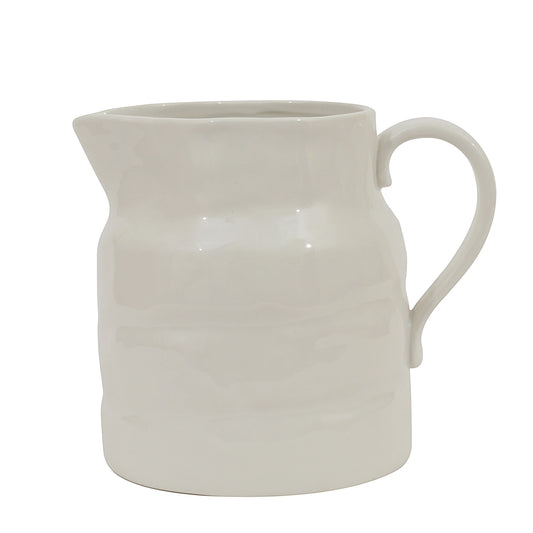 Stoneware Vintage Reproduction Pitcher | White