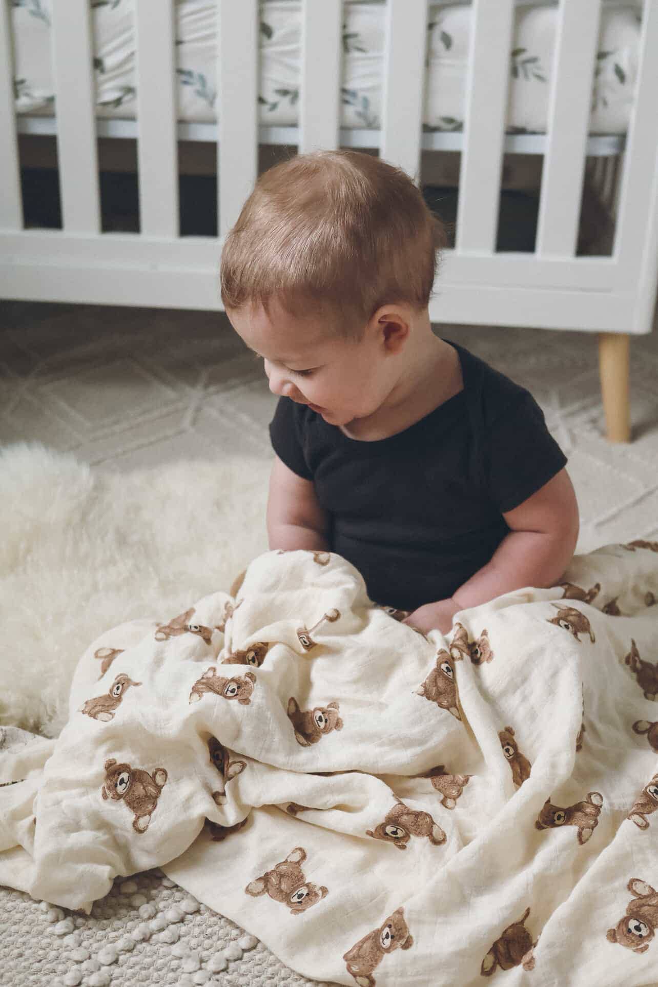 Bamboo Muslin Swaddle | Teddy Bear