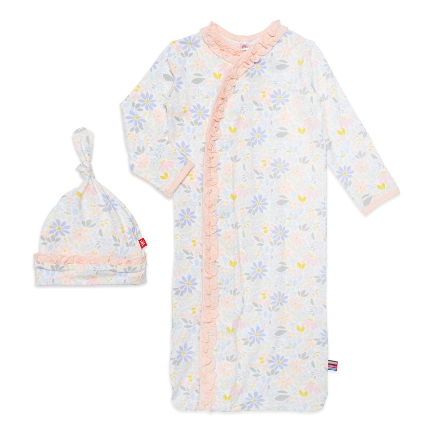 Darby Modal Magnetic Sleeper Gown + Hat Set with Ruffles