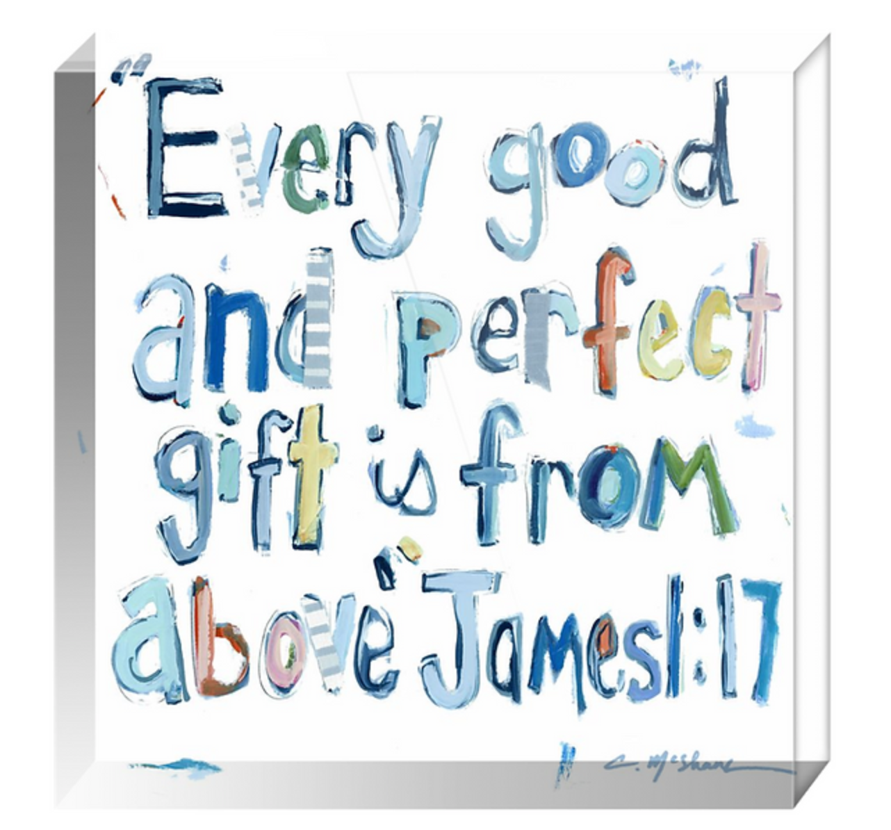 "James 1:17" Acrylic Shelfie | More pinks
