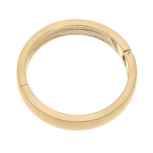 Clara Hinge Bangle | Satin Gold