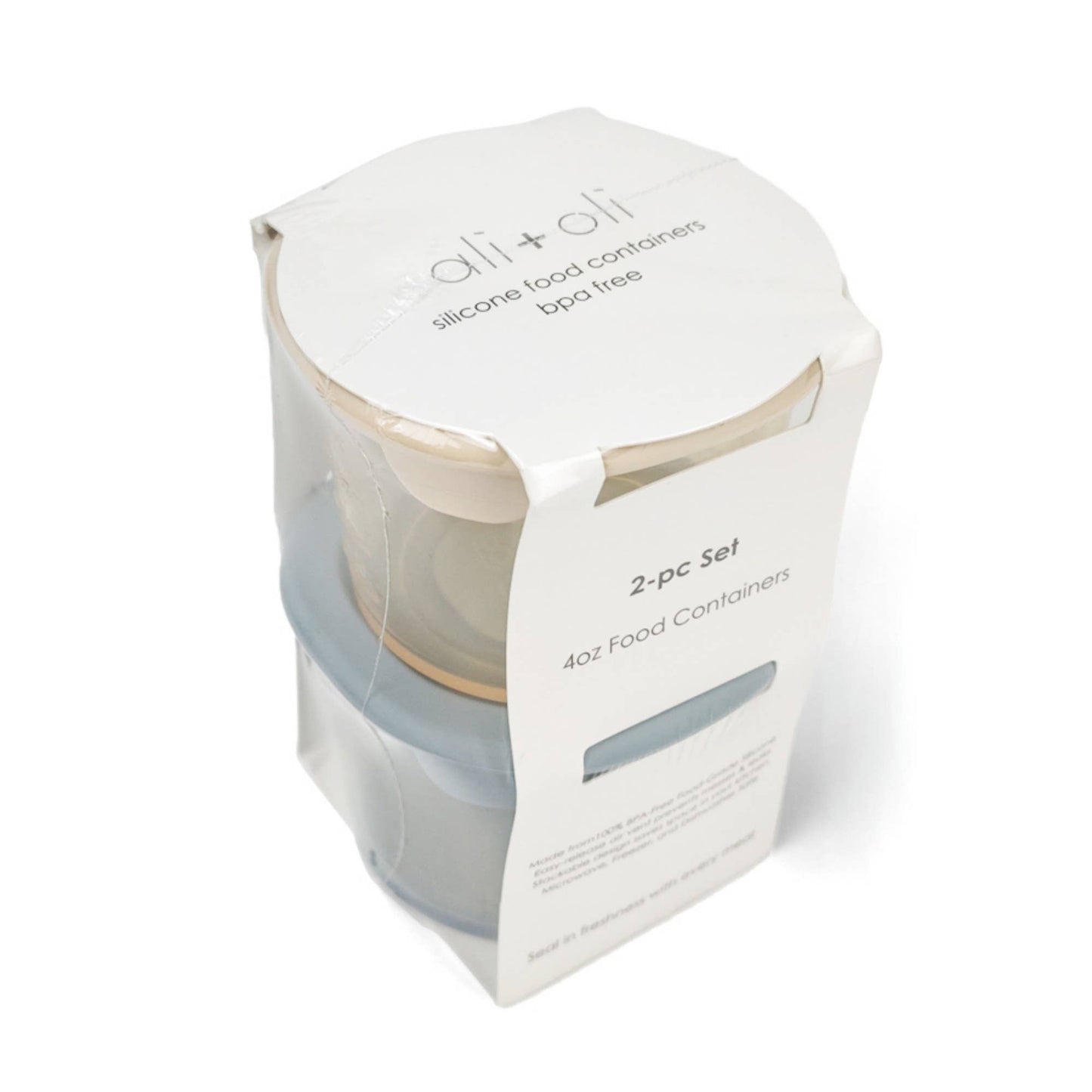 Ali+Oli Silicone Food Containers (4oz) 2-pack | Sky-Khaki