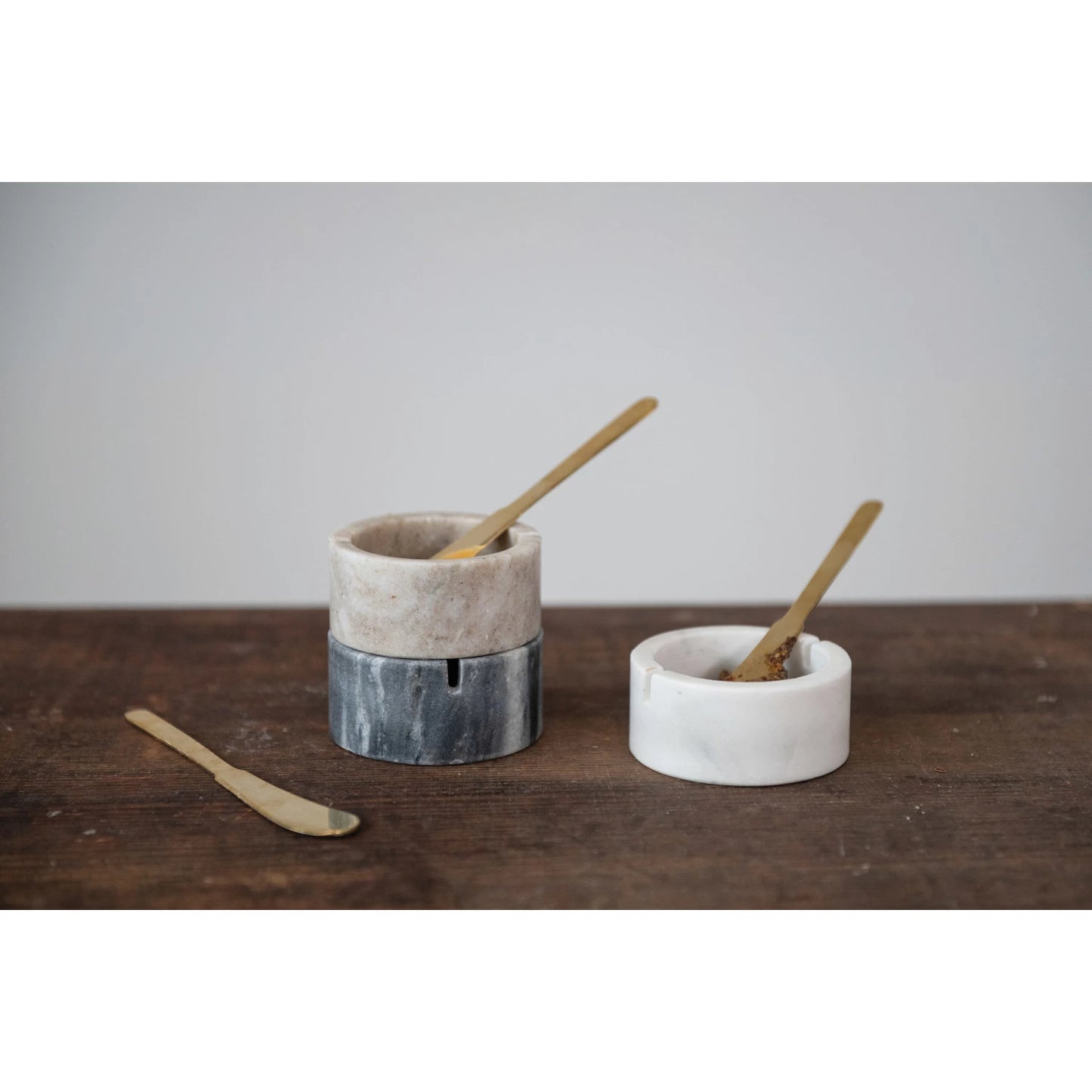 Marble Bowl w/ Metal Knife | 3 colors