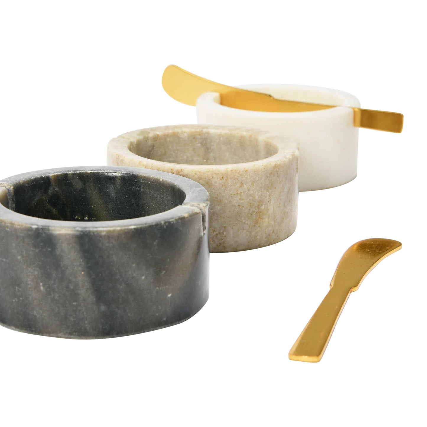 Marble Bowl w/ Metal Knife | 3 colors