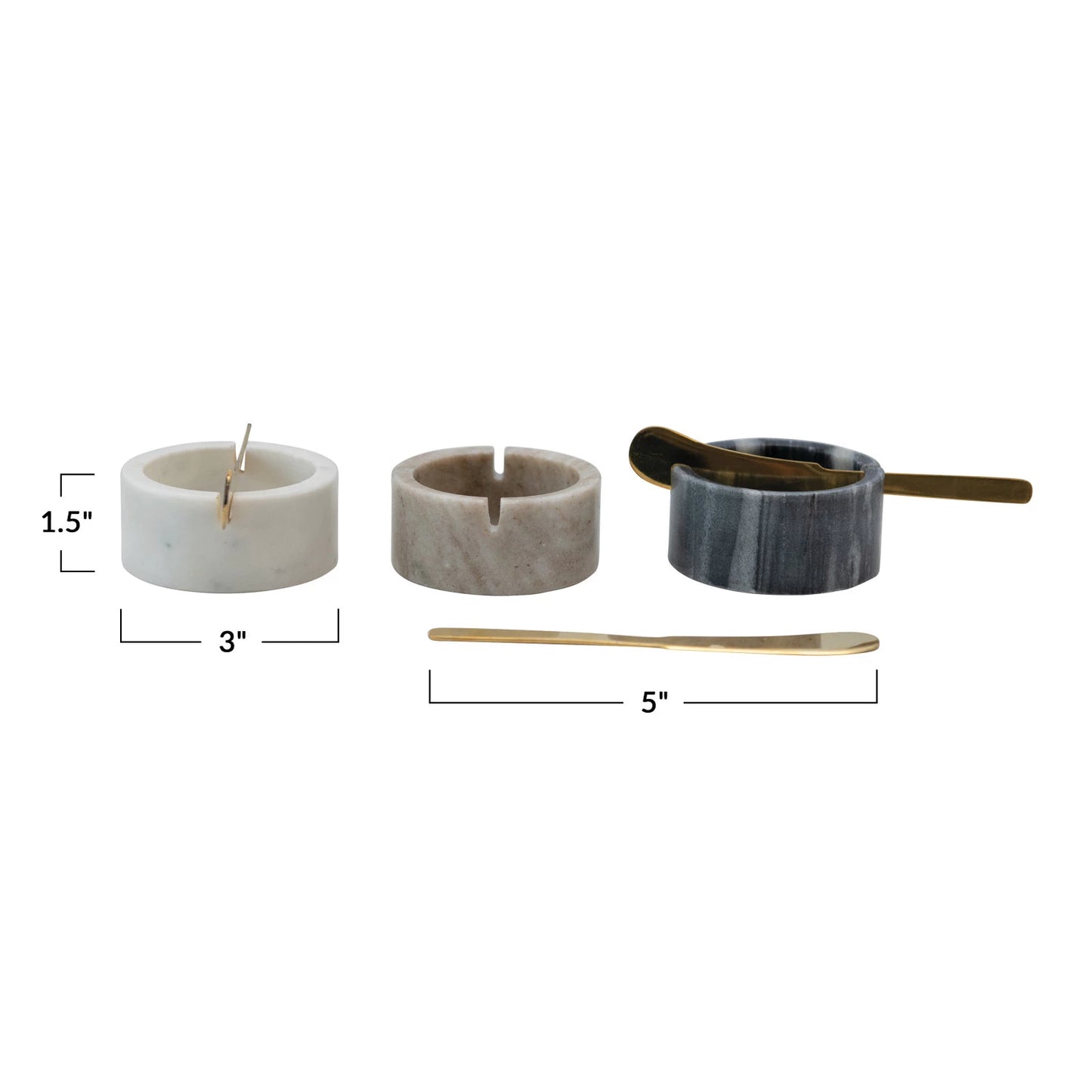Marble Bowl w/ Metal Knife | 3 colors