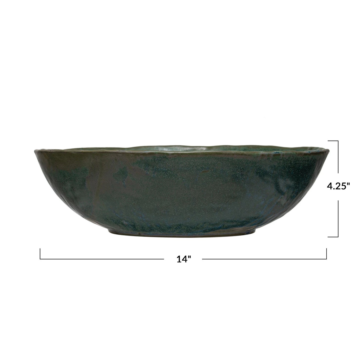 14" Stoneware Serving Bowl | Green