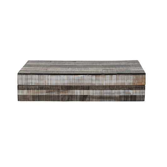 Horn & MDF Box w/ Stripes, Multi Color | 9"