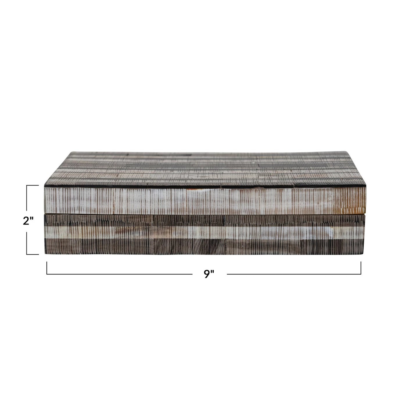 Horn & MDF Box w/ Stripes, Multi Color | 9"