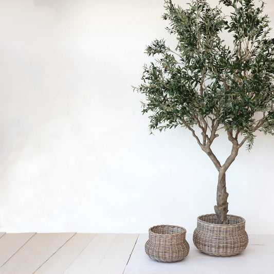 Faux Olive Tree w/ Metal Base | 118"