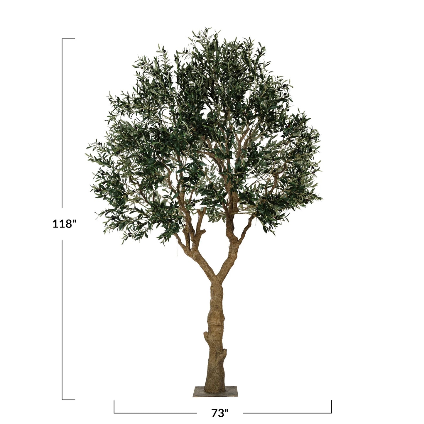 Faux Olive Tree w/ Metal Base | 118"