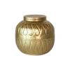 Decorative Embossed Metal Container w/ Lid | Gold Finish