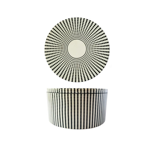 Resin & MDF Decorative Box |  Black & Cream