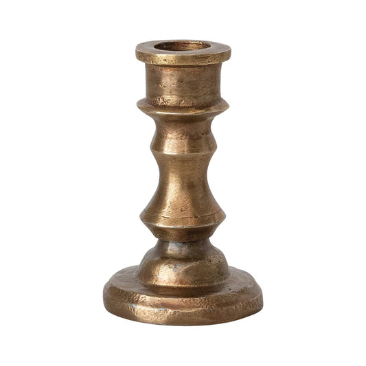 Cast Aluminum Taper Holder, Antique Brass Finish | 2.5"
